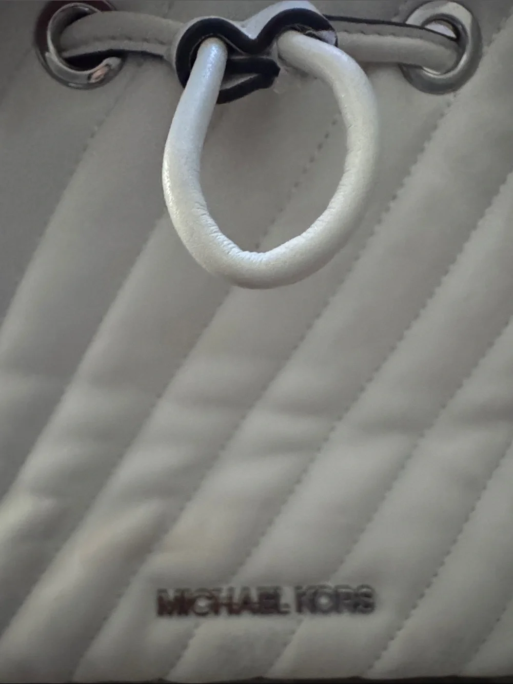 Michael Kors White Quilted Leather Chain-Handle Shoulder Bag